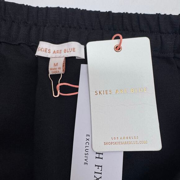 NWT Skies are Blue Bernice Scallop Hem Skirt Black sz Medium Basic Casual Office - Picture 6 of 8
